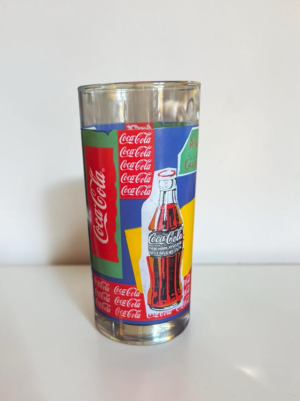 Vintage 1997 Coca-Cola Pop Art Collins Glass Collectible Tumbler